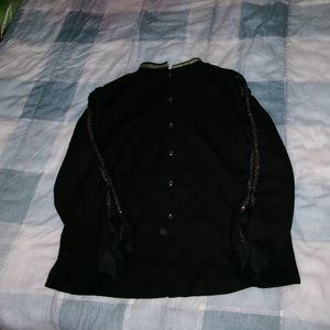 Bundle 3 for $15 - Black Sheer Blouse with Silver Sparkles